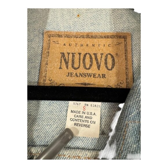 Vintage Bobby Heenan Denim Jacket Womens Small Light Blue Custom Airbrush 92 USA - Picture 11 of 16